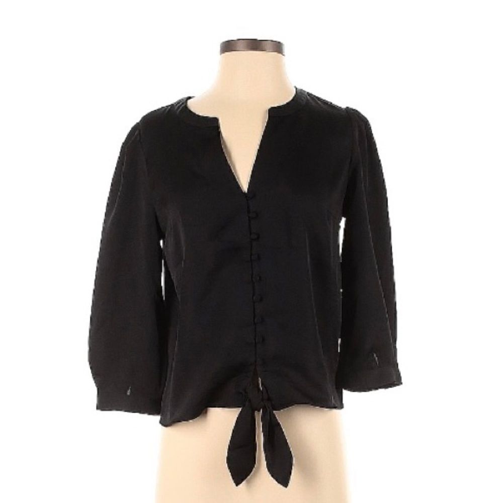 Black Express Tie Blouse